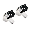 XICHENGHISDAI Whistles, 2-Pack Stainless Steel Whistles with Lanyard, Loud Crisp Sound Whistle for Coaches, Training, Referees, Emergencies, Officials and Outdoor Activities